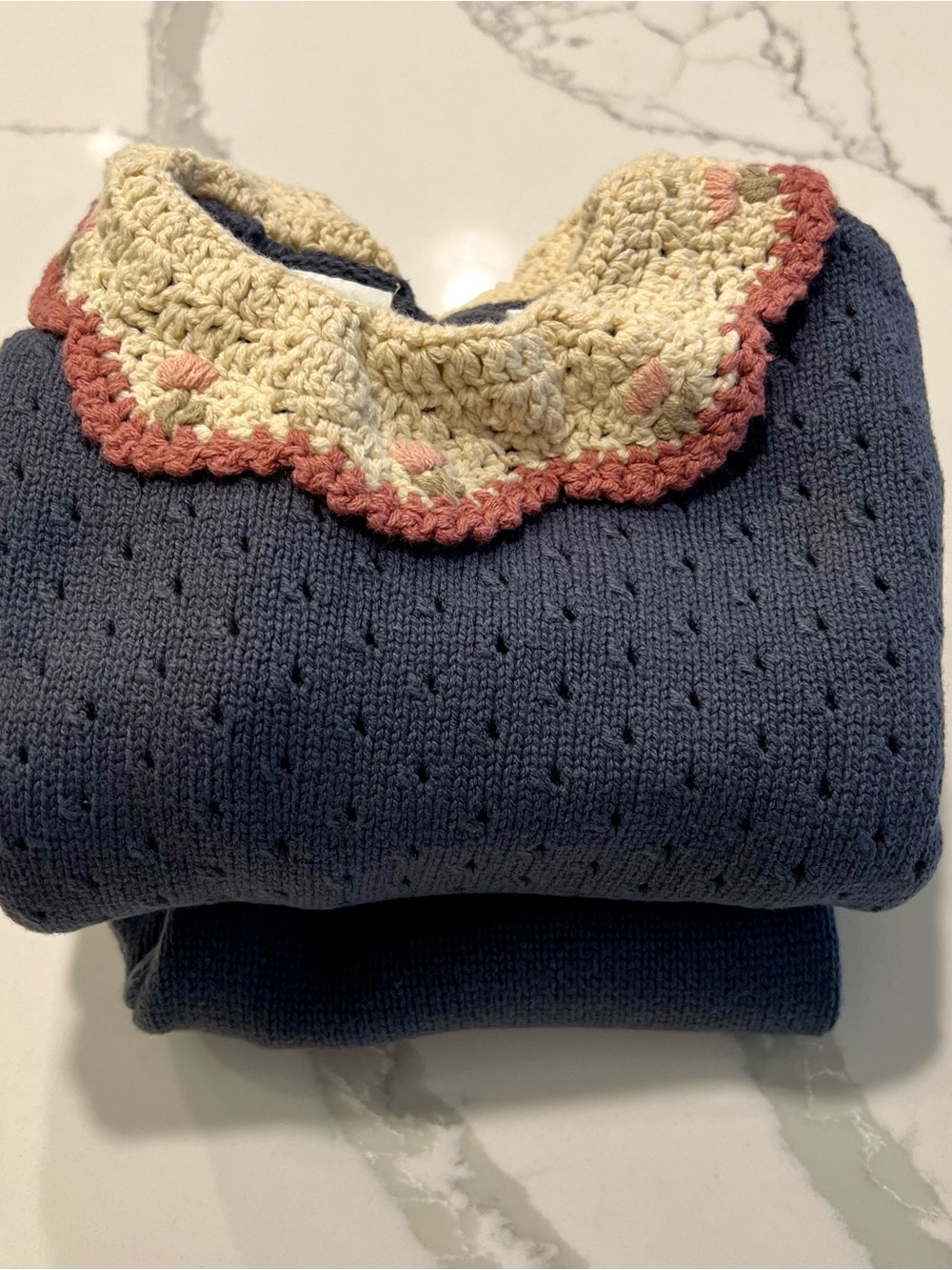 ZARA KIDS MATCHING SET- Dark Blue Knit Crocheted Top/Bottom❤️ - Picture 16 of 16